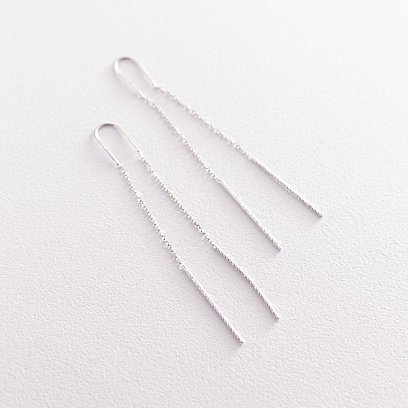 Сережки-протяжки в білому золоті с07109 №8