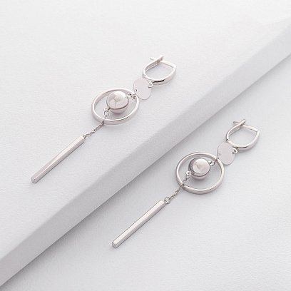 Золотые серьги "Солнце" на английской застежке с05541 №4