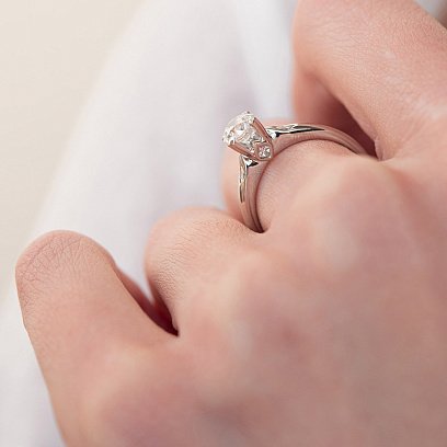 Помолвочное золотое кольцо с бриллиантами кб0387nl №2