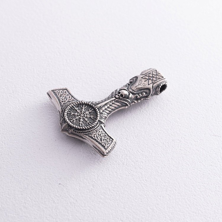 Серебряный кулон - молот "Шлем Ужаса с черепом" 7043 от ювелирного магазина Оникс - 11