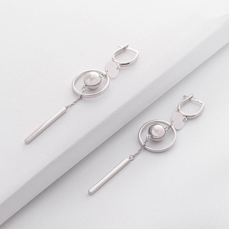 Золотые серьги "Солнце" на английской застежке с05541 от ювелирного магазина Оникс - 3