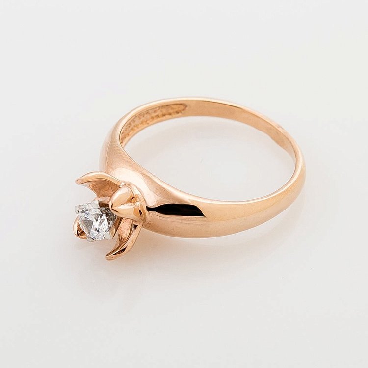 Заручальна каблучка з фіанітом к04880 - 1 Заручальна каблучка з фіанітом к04880 від ювелірного магазину Онікс - 1