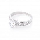 Серебряное помолвочное кольцо с фианитами 112064 от ювелирного магазина Оникс - 1