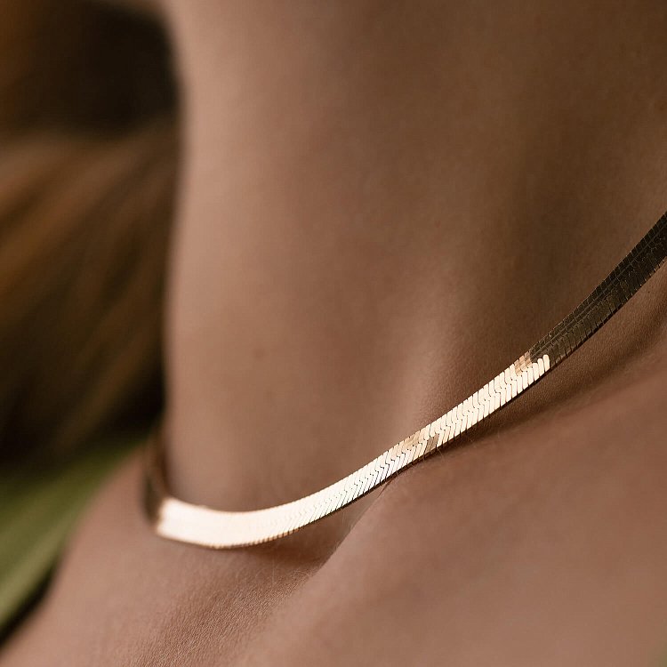 Колье "Наоми" в красном золоте (снейк) ц00514 - 3 Колье "Наоми" в красном золоте (снейк) ц00514 от ювелирного магазина Оникс - 3