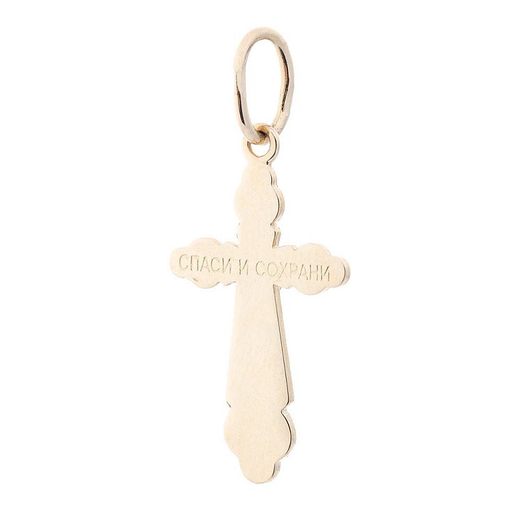 Золотий хрестик з розп'яттям п02092 від ювелірного магазину Онікс - 1