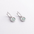 Золоті сережки з діамантами і смарагдами сб0667ca от ювелирного магазина Оникс - 2