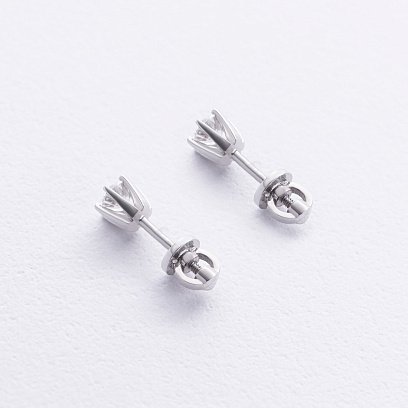 Сережки - пусети з діамантами (біле золото) 331491121 №5