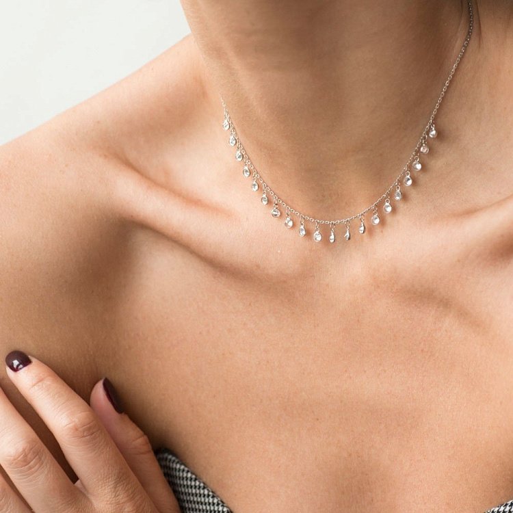 Срібне кольє з фіанітами 18655 від ювелірного магазину Онікс - 5