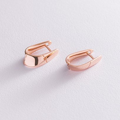 Золоті сережки "Мінімалізм" на англійській застібці с07551 №3
