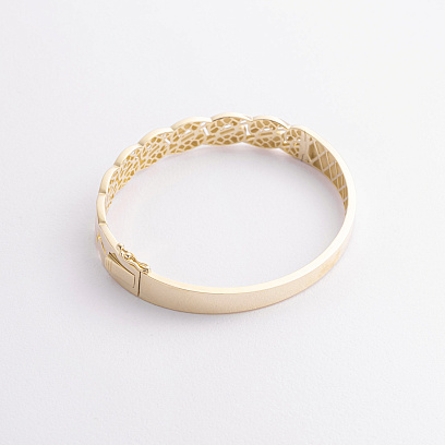 Жорсткий браслет "Merry" у жовтому золоті б05598 №5