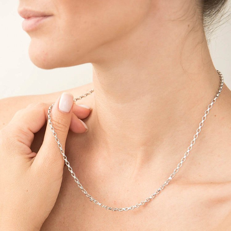 Цепочка из белого золота Якорное плетение ц00185 от ювелирного магазина Оникс - 2