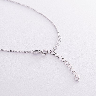 Колье - галстук "Шарики" в белом золоте (2 в 1)  кол02231 №11