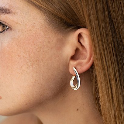 Золотые серьги "Капельки" с07409 №3