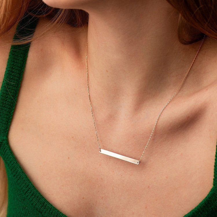 Колье с пластиной для гравировки (красное золото) кол01368 от ювелирного магазина Оникс - 1