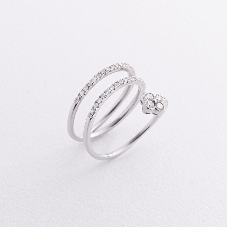 Золотий перстень "Конюшина" з діамантами кб0179са від ювелірного магазину Онікс - 2