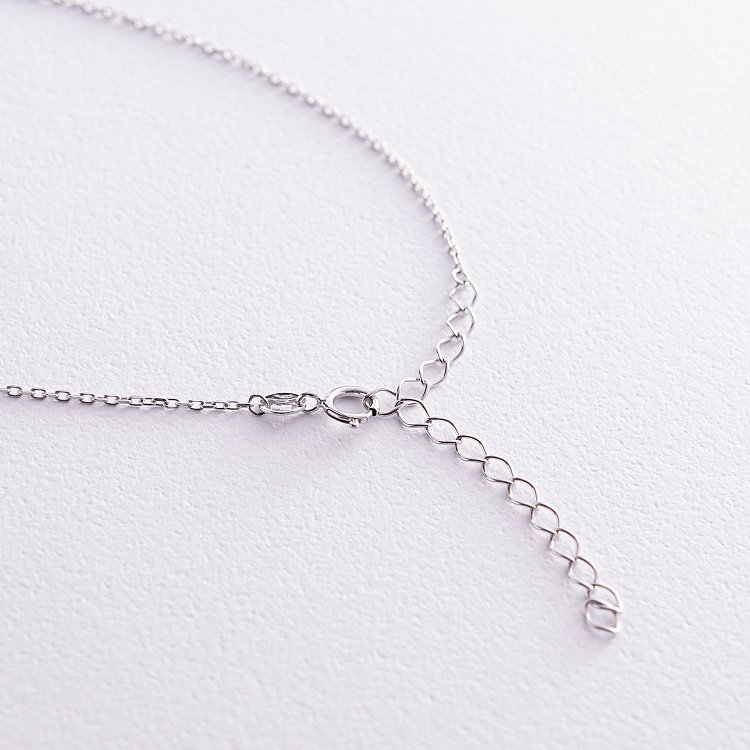 Колье - галстук "Шарики" в белом золоте (2 в 1)  кол02231 от ювелирного магазина Оникс - 11