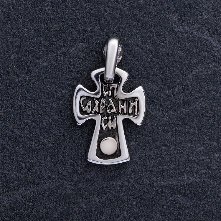 Православный золотой крест "Распятие. Спаси и сохрани" п03793 от ювелирного магазина Оникс - 5