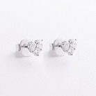 Сережки - пусети "Сердечки" у білому золоті (діаманти) сб0696va от ювелирного магазина Оникс - 1