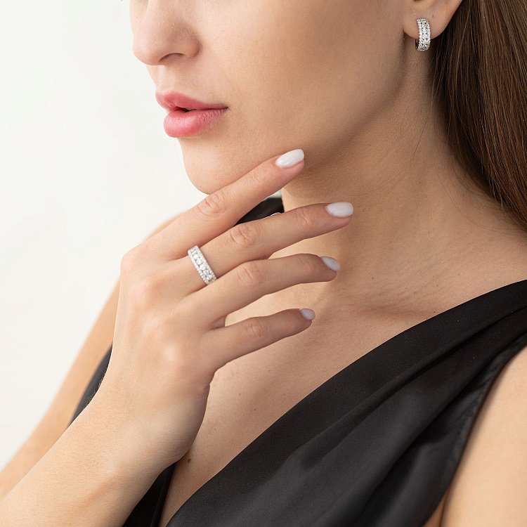 Золоті сережки з діамантами сб0264mi від ювелірного магазину Онікс - 1