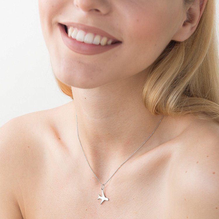 Срібна підвіска "Літак" 132630 від ювелірного магазину Онікс - 2