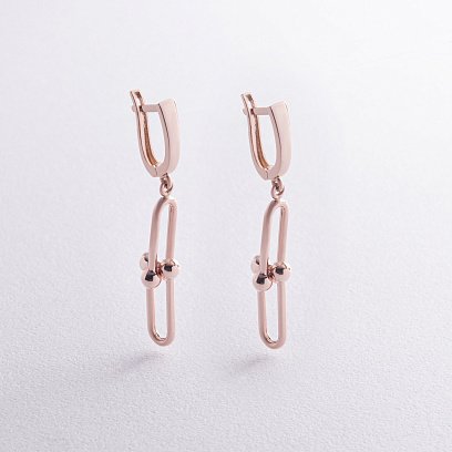 Серьги "Фантазия" в красном золоте с08311