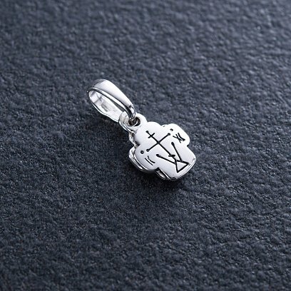 Серебряная ладанка с Божьей Матерью (чернение) 132884 №2