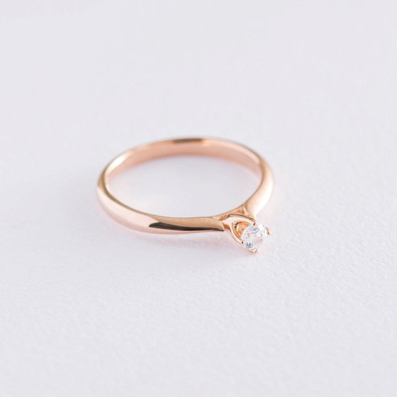 Золотое помолвочное кольцо (куб. цирконий Swarovski) к06268 №3