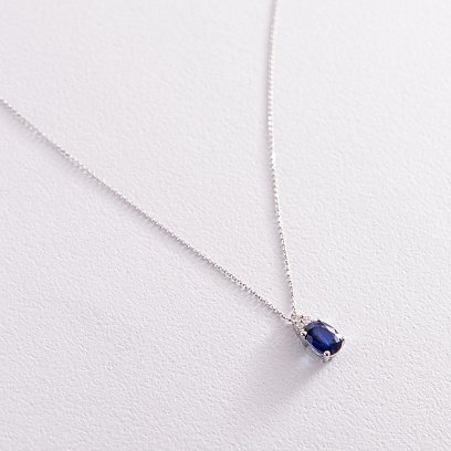 Золотое колье с бриллиантами и сапфиром колб0080z