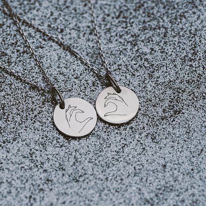 Парні срібні кулони "Символ нашого кохання" 132724пара №8