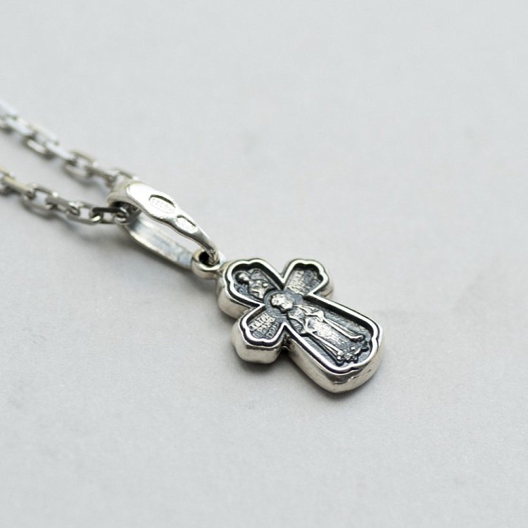 Серебряный крестик с распятием (чернение) 13661 от ювелирного магазина Оникс - 1