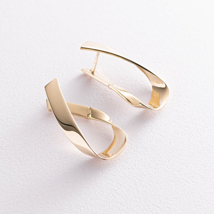 Сережки на англійській застібці (жовте золото) с07131 від ювелірного магазину Онікс - 2