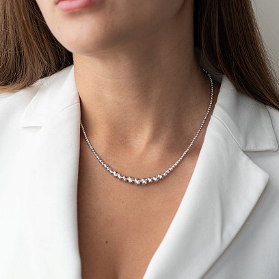 Срібне кольє "Кульки" 181073 №2