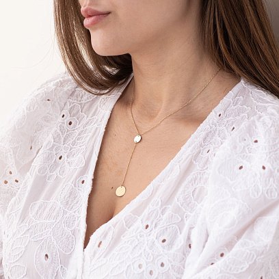 Колье "Монетки" в желтом золоте 860417М №2