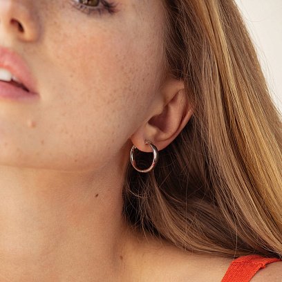 Сережки - кільця в білому золоті с08653 №2