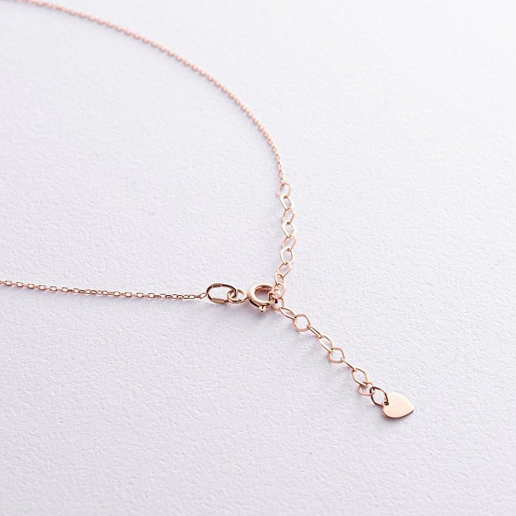 Золотое колье с фианитом кол01357 от ювелирного магазина Оникс - 4