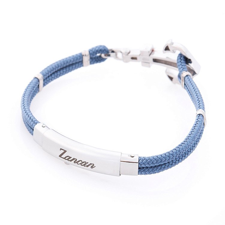 Мужской браслет из кевлара с серебром "Якорь" ZANCAN EXB623-AV от ювелирного магазина Оникс - 5