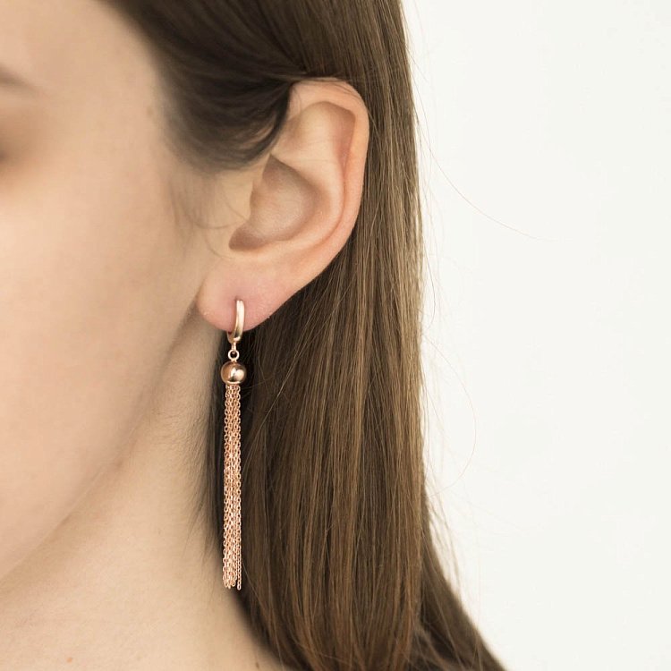 Золоті сережки "Ланцюжки" с06083 від ювелірного магазину Онікс - 2