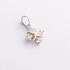 Кулон "Клевер" с фианитами (белое, желтое золото) п04105 от ювелирного магазина Оникс