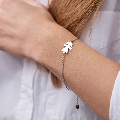 Срібний браслет "Дівчинка" (можливе гравіювання) 2079 №2