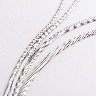 Колье "Gisele" в белом золоте (снейк - 2 мм) ц00327-2,0 №5