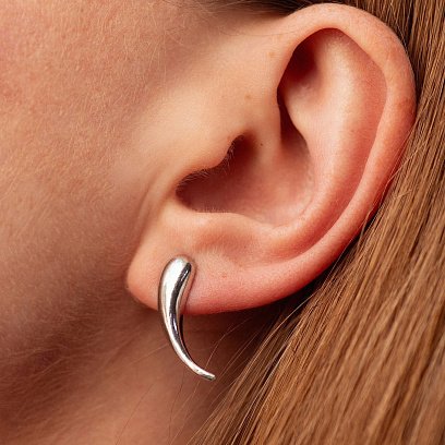 Срібні сережки - пусети "Момент" 122888 №5