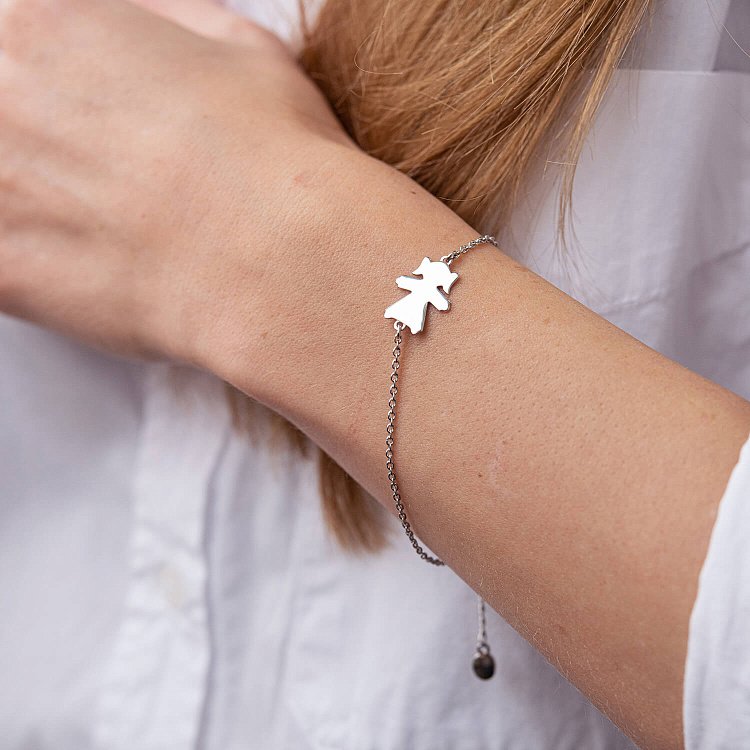 Срібний браслет "Дівчинка" (можливе гравіювання) 2079 від ювелірного магазину Онікс - 1