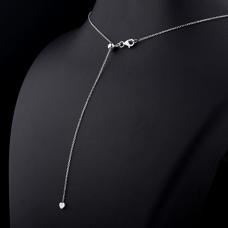 Срібне кольє "Ключик" з чорними фіанітами 18469 від ювелірного магазину Онікс - 2