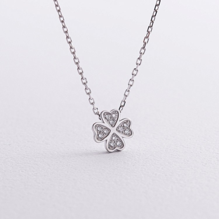 Золоте кольє "Конюшина" з діамантами 738551121 від ювелірного магазину Онікс