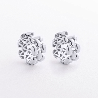 Сережки - кільця "Charlie" у білому золоті с09619