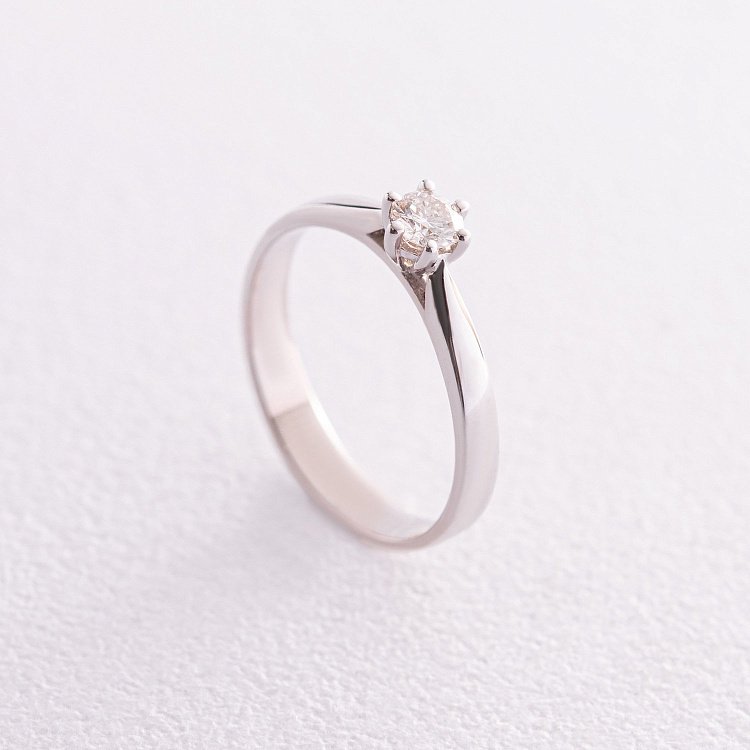 Заручальна золота каблучка з діамантом кб0406 від ювелірного магазину Онікс