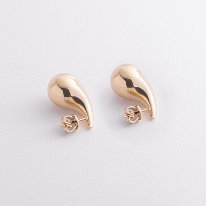 Сережки - пусети "Megan" у жовтому золоті с09471 №2