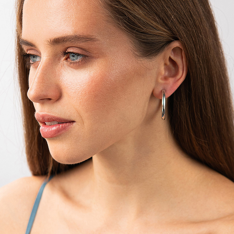 Сережки - кільця "Wendy" у сріблі 7335 від ювелірного магазину Онікс - 2