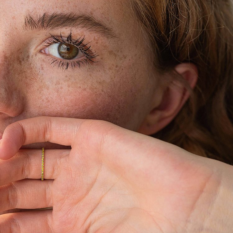 Золотое кольцо с желтыми бриллиантами 226921121 от ювелирного магазина Оникс - 6