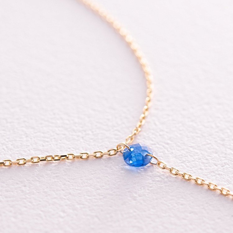 Кольє - краватка "Кольори свободи" в жовтому золоті (фіаніти) кол02339 від ювелірного магазину Онікс - 2